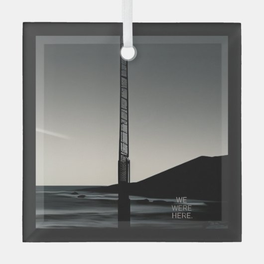 我々はここにいた名前ガラス広場オーナメント ガラスオーナメント (正面)