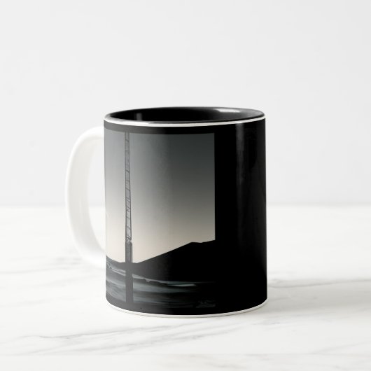 我々はここにいた黒い2トーンのマグカップ ツートーンマグカップ (正面左)