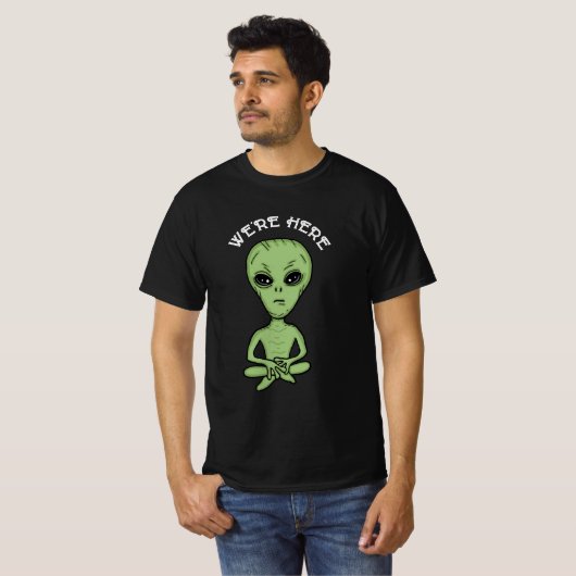 我々はここにいるUFOエイリアン侵攻超地上波 Tシャツ (正面フル)