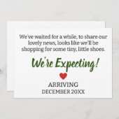 我々はしばらくの間、我々の素敵なニュースを共有するために待った 案内状 (正面/裏面)