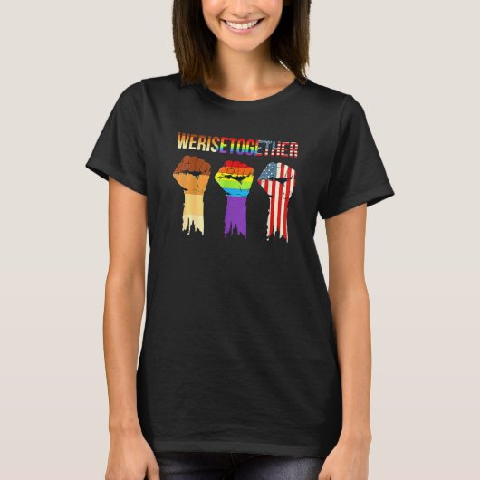 我々はすべての人間のための平等を共に立ち上げる – Lgbt Us Tシャツ (正面)