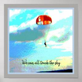 我々はすべてのtouch空、パラシュート、インスピレーション ポスター