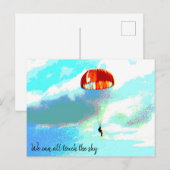 我々はすべてのtouch空、パラシュート、インスピレーション ポストカード (正面/裏面)