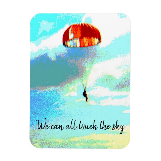 我々はすべてのtouch空、パラシュート、インスピレーション マグネット (縦)