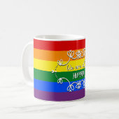 我々はすべて人間のLGBTQプライド月のマグカップ コーヒーマグカップ (正面左)