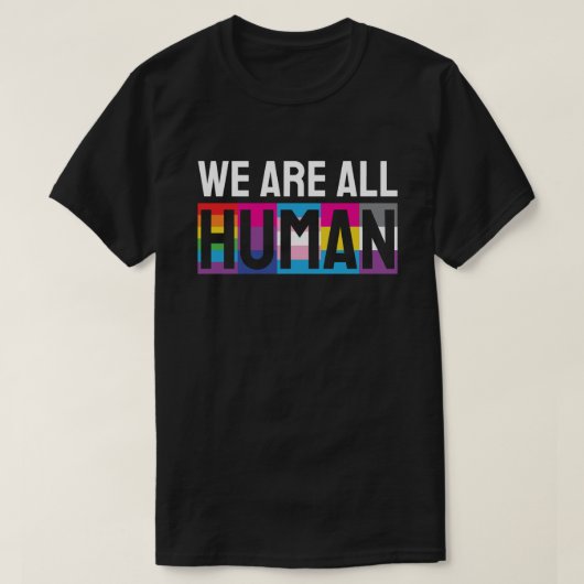 我々はすべて人間LGBTQIA+である Tシャツ (デザイン正面)