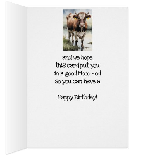 我々はそれがあなたの誕生日おもしろい牛のユーモアだった (内側 (右))