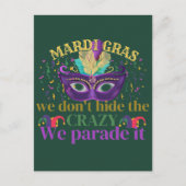 我々はそれをパレード熱狂するを隠すことはない、マルディグラ ポストカード (正面)