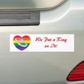 我々はそれをリングや輪にゲイ結婚 バンパーステッカー (車上)