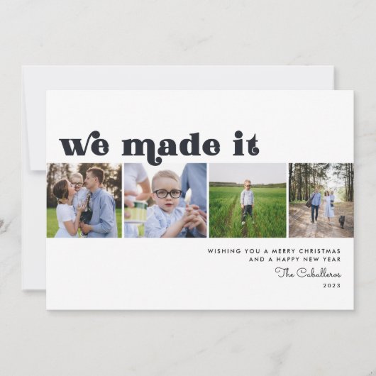 我々はそれを作った |年末年始のフォトカード 招待状 (正面)