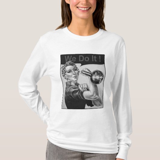 我々はそれを行うことができるケトルベルフード付きスウェットシャツ Tシャツ (正面)