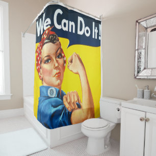 我々はそれを行うことができる戦争プロパガンダRosie The Riveter シャワーカーテン