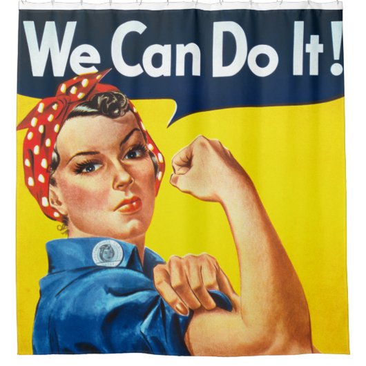我々はそれを行うことができる戦争プロパガンダRosie The Riveter シャワーカーテン (正面)