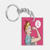 我々はそれを行うことができる癌認識度キーチェーン キーホルダー (正面左)