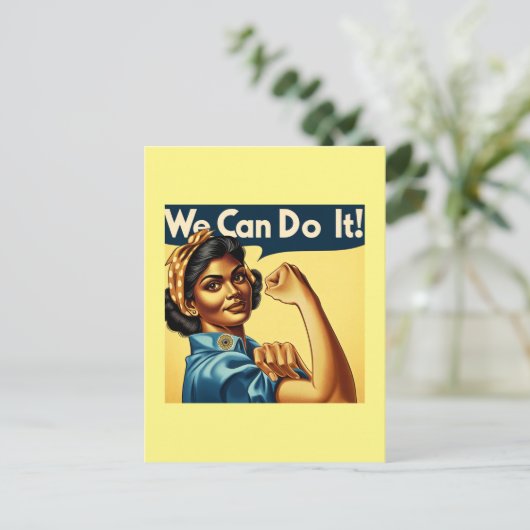 我々はそれを行うことができる – インディアンロージーザ・リベッター ポストカード (スタンド正面)