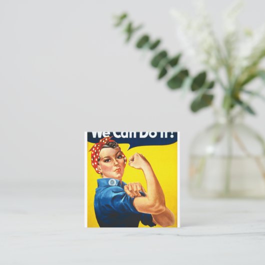 我々はそれを行うことができる スクエア名刺 (スタンド正面)