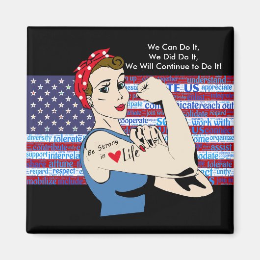 我々はそれを行うことができる、我々は、愛国的な女性の磁石 マグネット (正面)