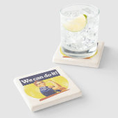 我々はそれを行うことができるRosie Riveter ストーンコースター (横)