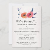 我々はそれを行っている – フローラレズ結婚式招待状 招待状 (正面)