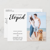 我々はたった今結婚しました犬結婚の駆け落ち 案内ポストカード (正面/裏面)