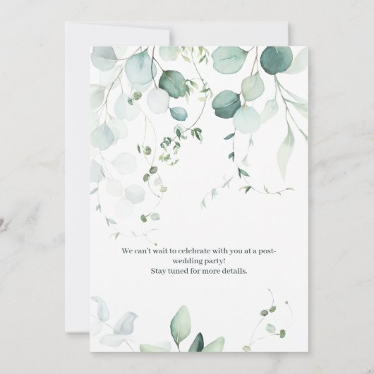 我々はっきりしたはポストの植物学結婚の発表を逃れた セーブザデート (裏面)