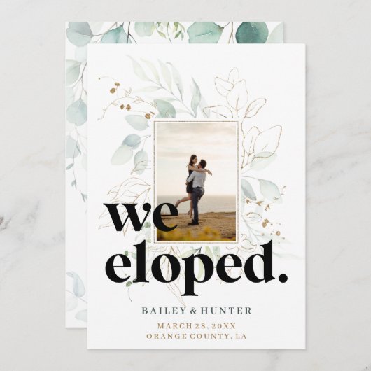 我々はっきりしたはポストの植物学結婚の発表を逃れた セーブザデート (正面/裏面)