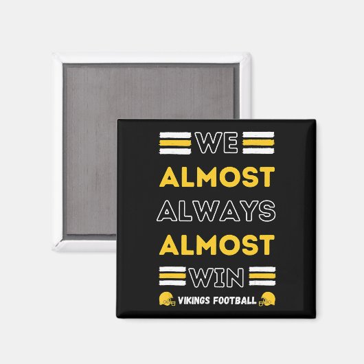 我々はほとんど常にほぼ勝つバイキングサッカー選手 マグネット (正面/裏面)
