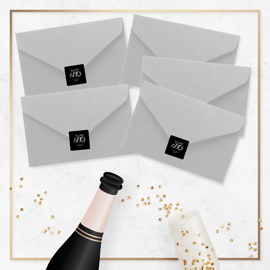 我々はまだアニバーサリータイポグラフィブラック/シルバー スクエアシール