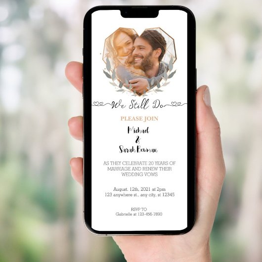 我々はまだエレガント写真結婚の誓いの更新 招待状