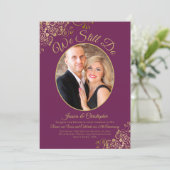 我々はまだカシス・パープルの金ゴールド結婚の誓いを更新する 招待状 (スタンド正面)