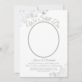 我々はまだセージ・グリーン&ホワイトの結婚誓いの更新を行う 招待状