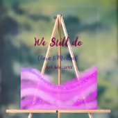 我々はまだピンクの紫色の水色のグリッター輝きを行う アクリルサイン (ニュートラル)