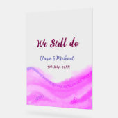 我々はまだピンクの紫色の水色のグリッター輝きを行う アクリルサイン (傾斜)