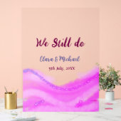 我々はまだピンクの紫色の水色のグリッター輝きを行う アクリルサイン (ウェディング)