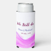 我々はまだピンクの紫色の水色のグリッター輝きを行う スリム缶クーラー (Seltzer正面)