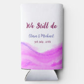 我々はまだピンクの紫色の水色のグリッター輝きを行う スリム缶クーラー (裏面)