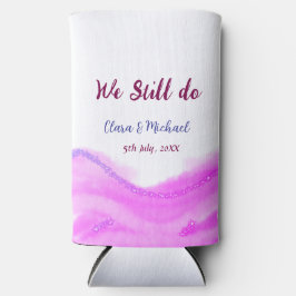 我々はまだピンクの紫色の水色のグリッター輝きを行う スリム缶クーラー