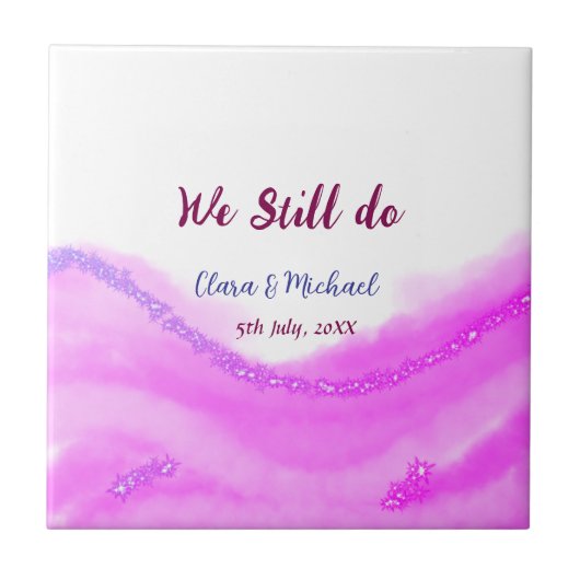 我々はまだピンクの紫色の水色のグリッター輝きを行う タイル (正面)