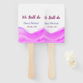 我々はまだピンクの紫色の水色のグリッター輝きを行う ハンドファン (正面&裏面)