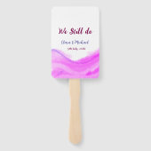 我々はまだピンクの紫色の水色のグリッター輝きを行う ハンドファン (裏面)