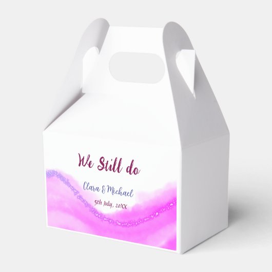 我々はまだピンクの紫色の水色のグリッター輝きを行う フェイバーボックス (正面サイド)