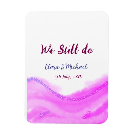 我々はまだピンクの紫色の水色のグリッター輝きを行う マグネット (縦)