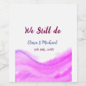 我々はまだピンクの紫色の水色のグリッター輝きを行う ワインラベル (シングルラベル)