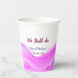 我々はまだピンクの紫色の水色のグリッター輝きを行う 紙コップ