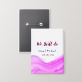 我々はまだピンクの紫色の水色のグリッター輝きを行う 缶バッジ (正面/裏面)