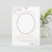 我々はまだピンクグレー&ホワイトの結婚誓いの更新を行う 招待状 (スタンド正面)