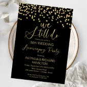 我々はまだブラック金ゴールド結婚の記念日を行う 招待状
