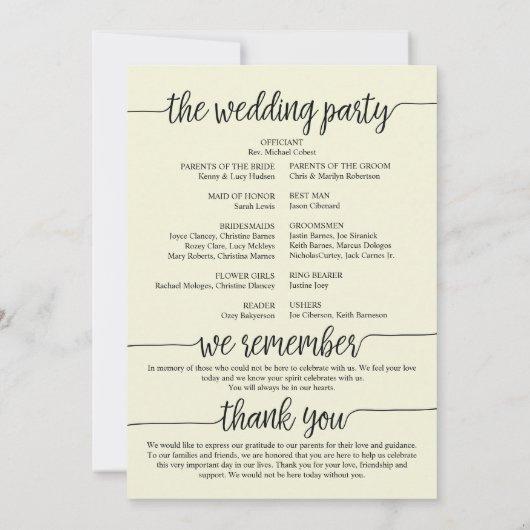 我々はまだプログラムカードを行う 招待状 (裏面)