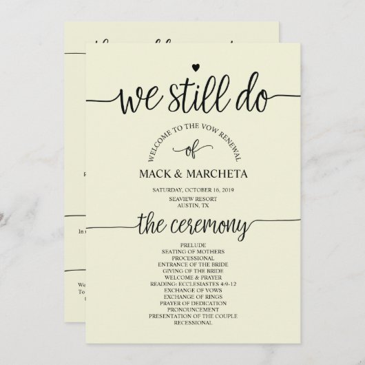 我々はまだプログラムカードを行う 招待状 (正面/裏面)