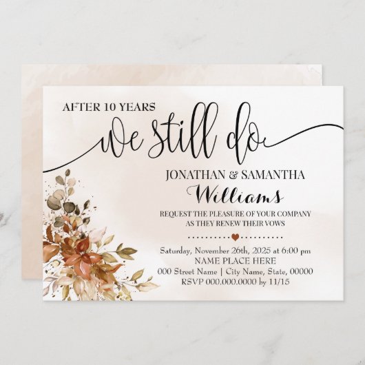 我々はまだユーカリ秋結婚記念日だ 招待状 (正面/裏面)